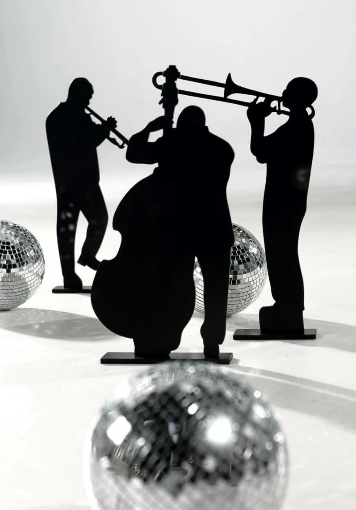 New DecoWoerner Holzaufsteller "Kubanische Musiker" 50 Cm schwarz