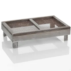 Discount DecoWoerner Holzbox Mit Gitter 28 Cm braun