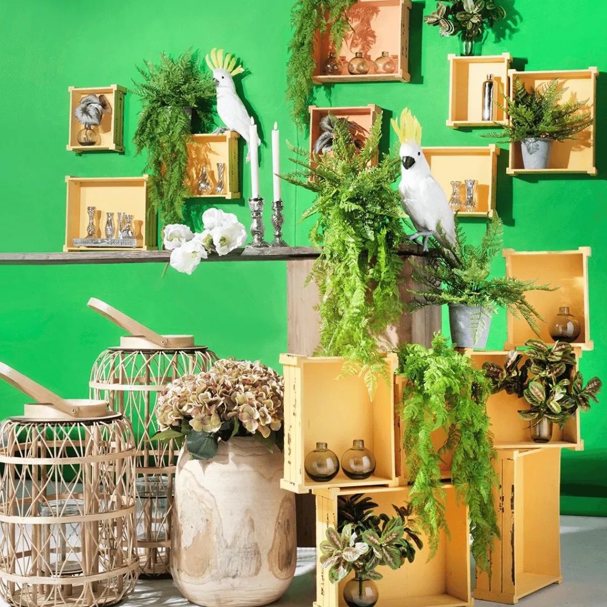 Outlet DecoWoerner Holzkisten-Satz, gelb