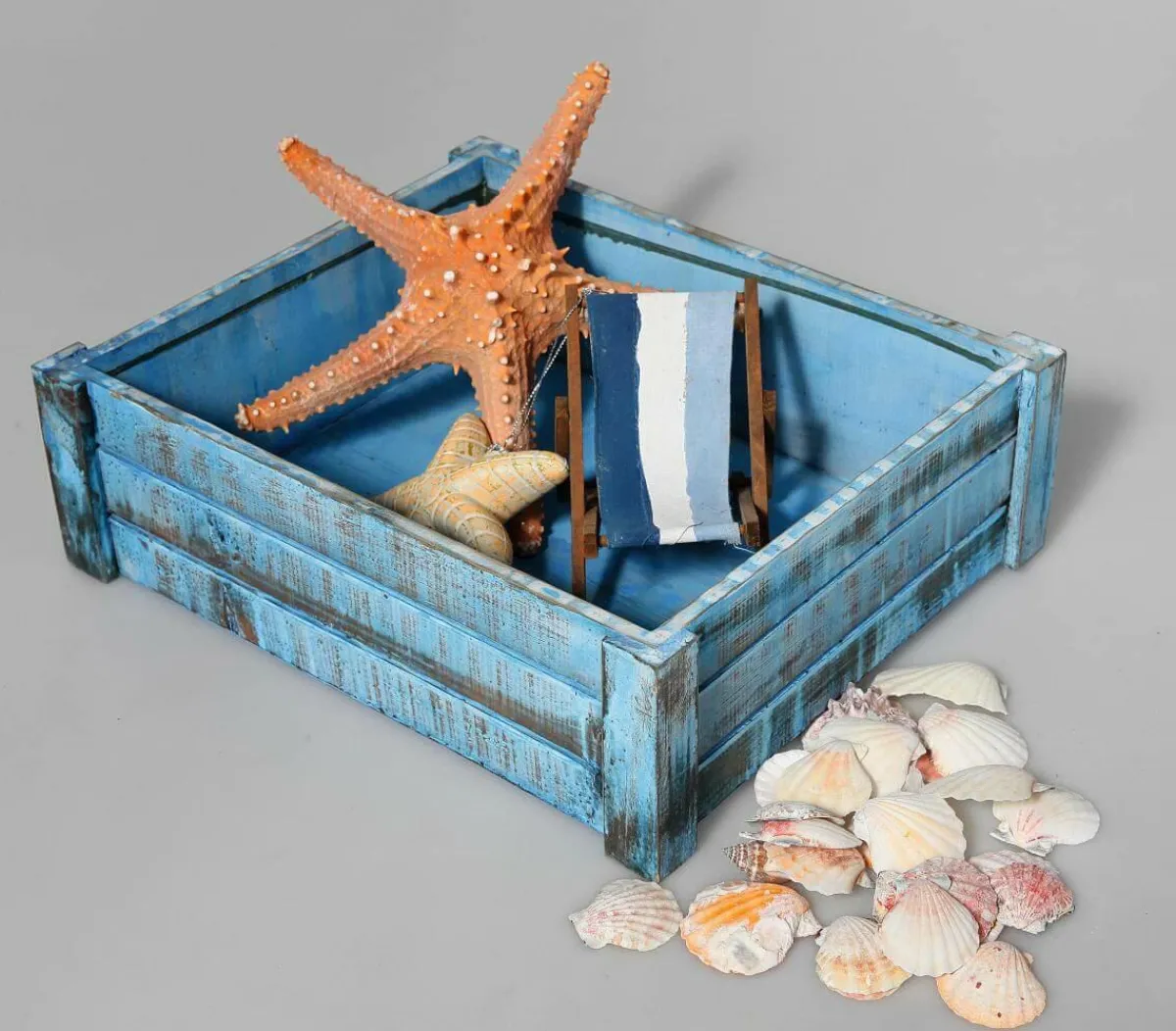 Clearance DecoWoerner Holzkisten-Satz, Hell blau
