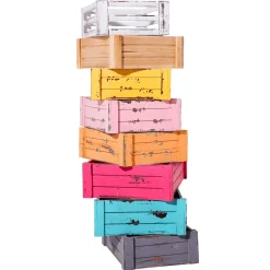 Sale DecoWoerner Holzkisten-Satz, Lila violett