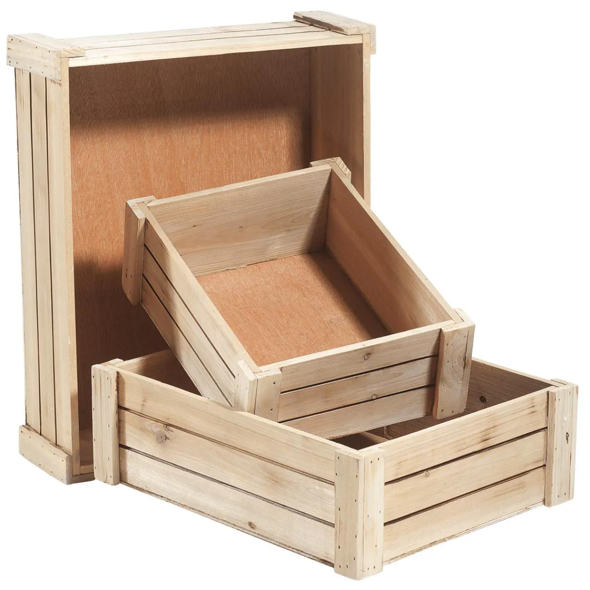 Sale DecoWoerner Holzkisten-Satz, Natur braun