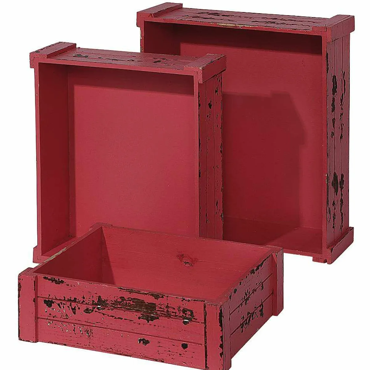 Sale DecoWoerner Holzkisten-Satz, rot