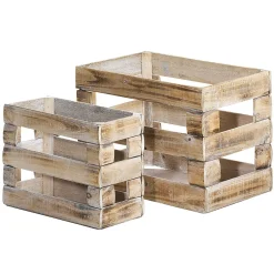 Discount DecoWoerner Holzkisten-Satz, 2tlg. Beige