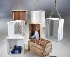 Discount DecoWoerner Holzkisten-Satz, 2tlg. 43/48 Cm weiß