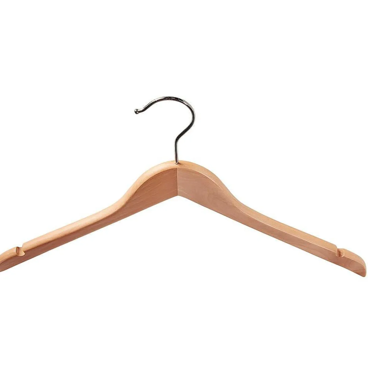 Clearance DecoWoerner Holz-Kleiderbügel Mit Kerben, Gewinkelt 45 Cm, 1 Karton A´50 Stück Beige