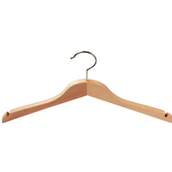 Hot DecoWoerner Holz-Kleiderbügel Mit Kerben, Gerade 45 Cm, 1 Karton à 100 Stück Beige