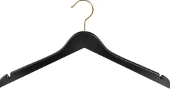 Clearance DecoWoerner Holz-Kleiderbügel Mit Kerben, /messing 44 Cm schwarz