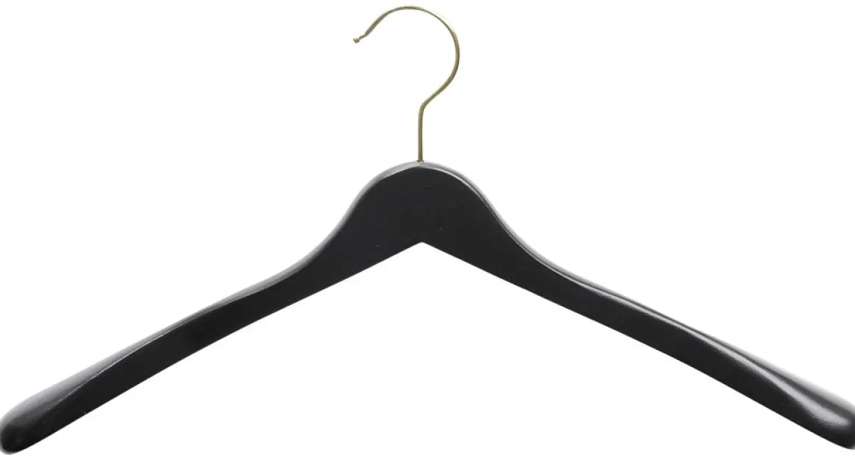 Best DecoWoerner Holz-Kleiderbügel /messing 44 Cm schwarz