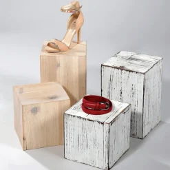 New DecoWoerner Holz-Minisäulen Set Natur Beige