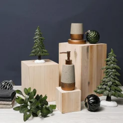 New DecoWoerner Holz-Minisäulen Set Natur Beige