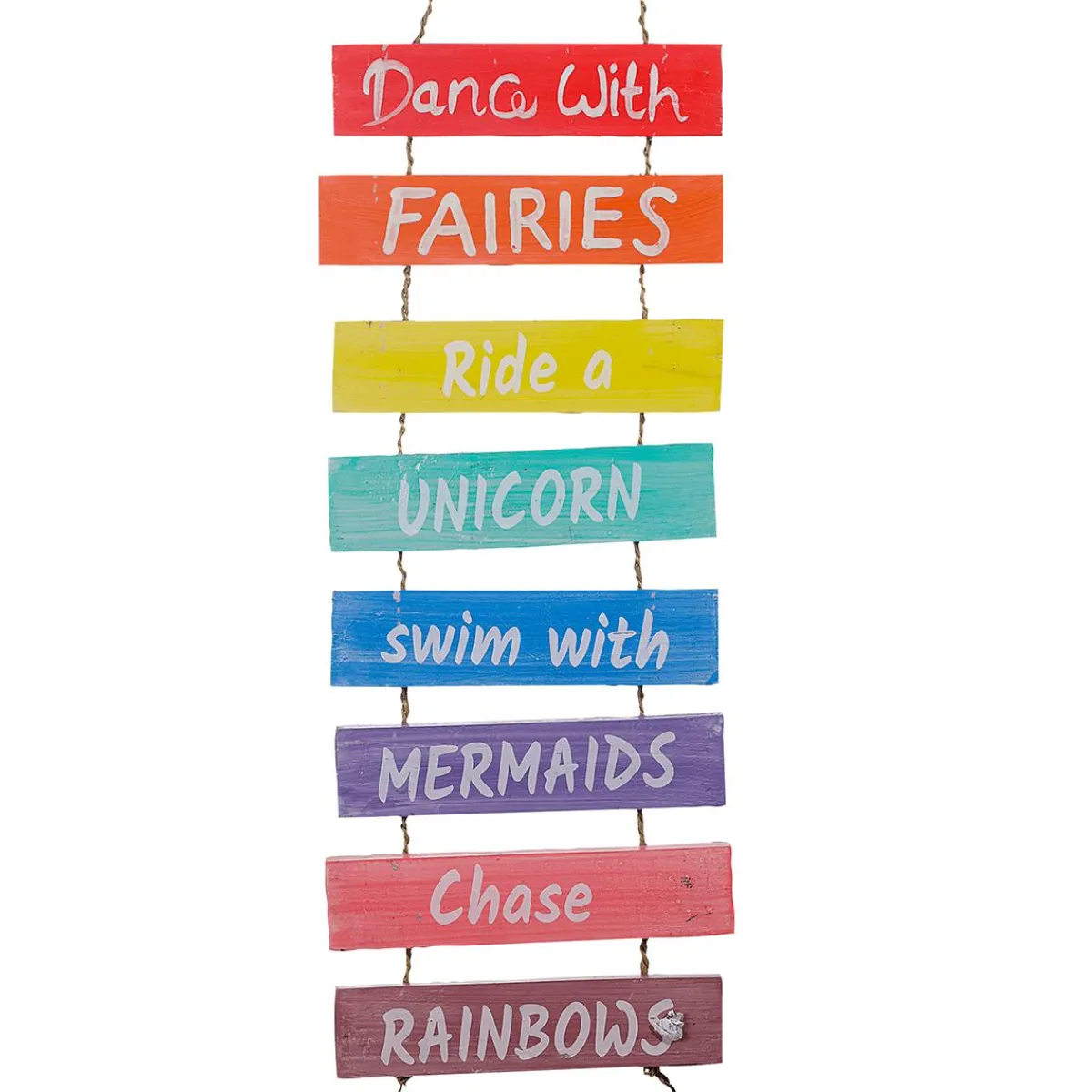 Discount DecoWoerner Holz-Schild-Hänger In Regenbogen-Farben mehrfarbig