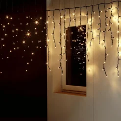 Best DecoWoerner Icicle-Light Lichterkette 300 X 100cm IP44, Schwarz