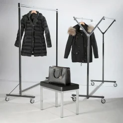 Outlet DecoWoerner Industrie-Rollständer, Fixe Höhe 161 Cm schwarz