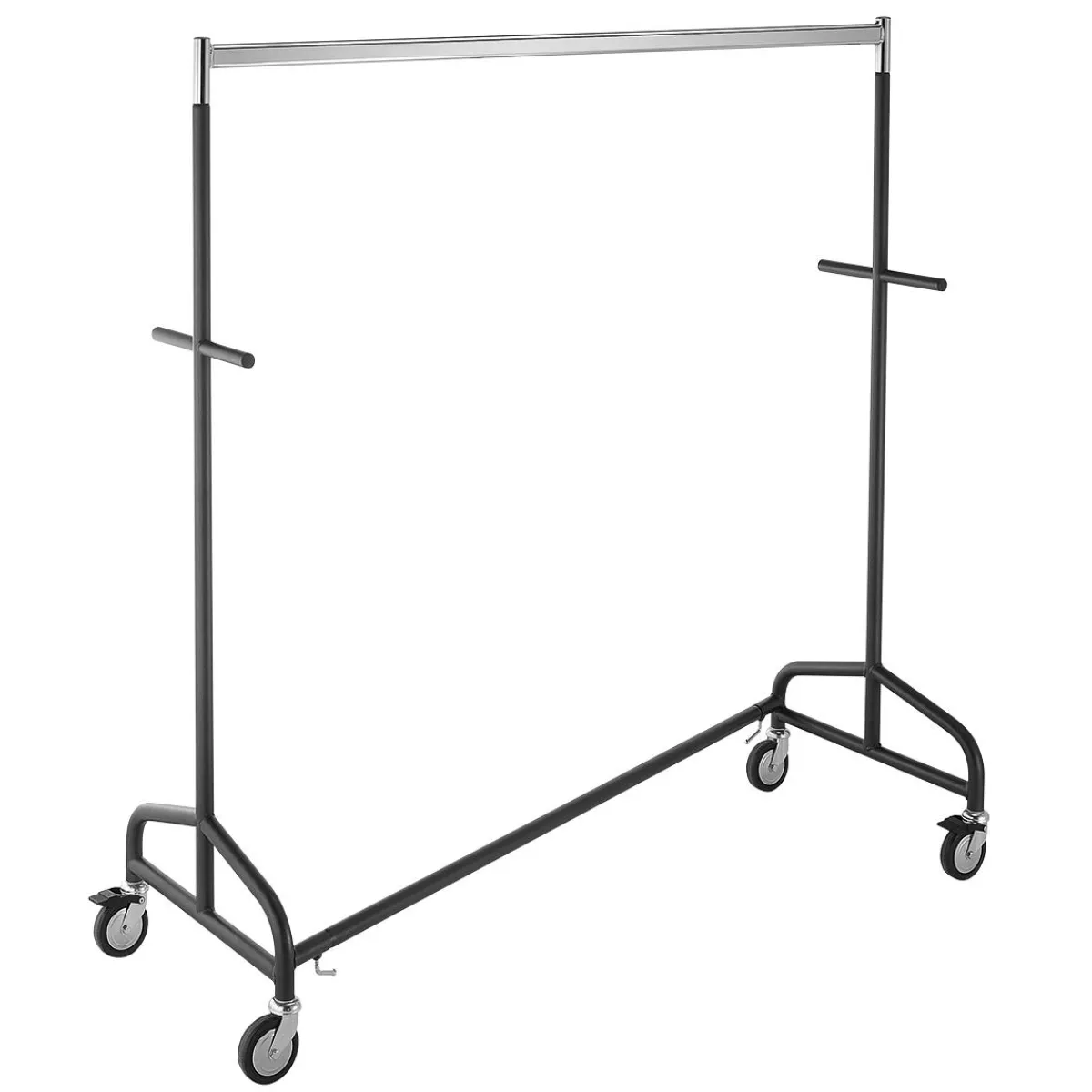 New DecoWoerner Industrie-Rollständer Z-Form, Mit Handgriffen, Fixe Höhe 155 Cm schwarz