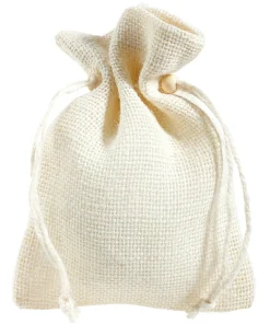 Clearance DecoWoerner Jutesäckchen, 18 Cm, Creme 10 Stück weiß