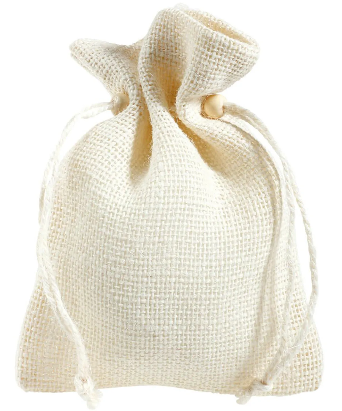 Clearance DecoWoerner Jutesäckchen, 18 Cm, Creme 10 Stück weiß