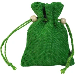 Outlet DecoWoerner Jutesäckchen, 10 Cm, 10 Stück grün