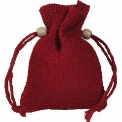 Outlet DecoWoerner Jutesäckchen, 10 Cm, 10 Stück rot