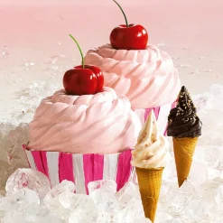 Online DecoWoerner Kirsch Cupcake Lebensmittel-Attrappe 20 Cm rosa