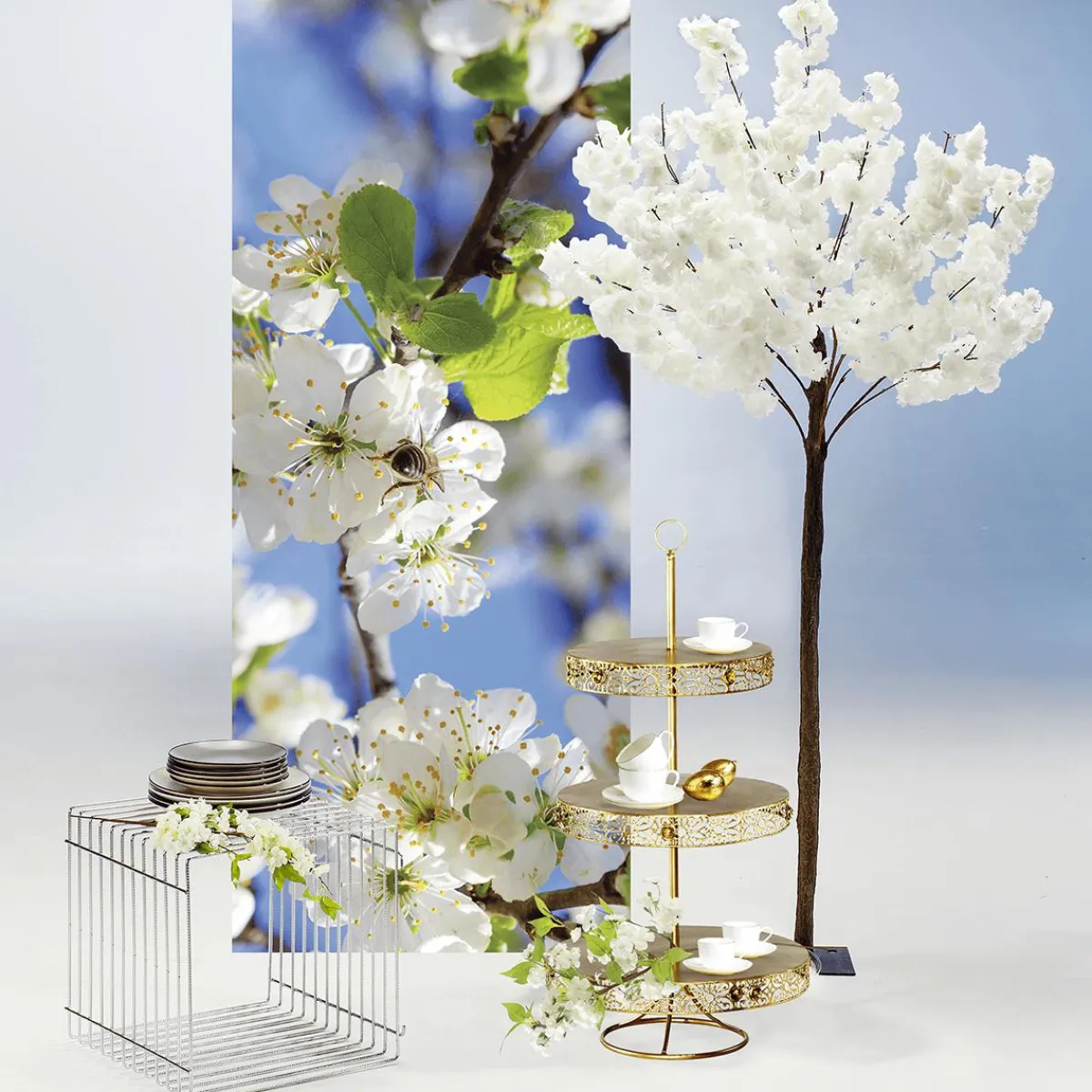 Outlet DecoWoerner Kirschblüten-Baum, 180 Cm weiß