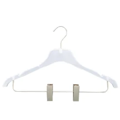 Online DecoWoerner Kleiderbügel 42 Cm Frosted Mit Kerben Und Klammersteg 50 Stück weiß