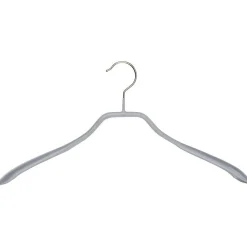 Outlet DecoWoerner Kleiderbügel Anti-Rutsch, Extra Breit 46 Cm, silber