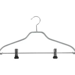 DecoWoerner Kleiderbügel Mit Klammern Anti-Rutsch 40 Cm, , 1 Pack à 10 Stück silber