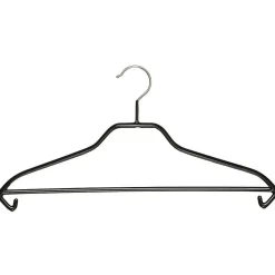DecoWoerner Kleiderbügel Mit Steg Anti-Rutsch 40 Cm, , 1 Karton à 50 Stück schwarz