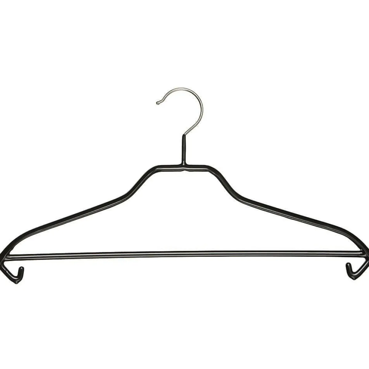 DecoWoerner Kleiderbügel Mit Steg Anti-Rutsch 40 Cm, , 1 Karton à 50 Stück schwarz
