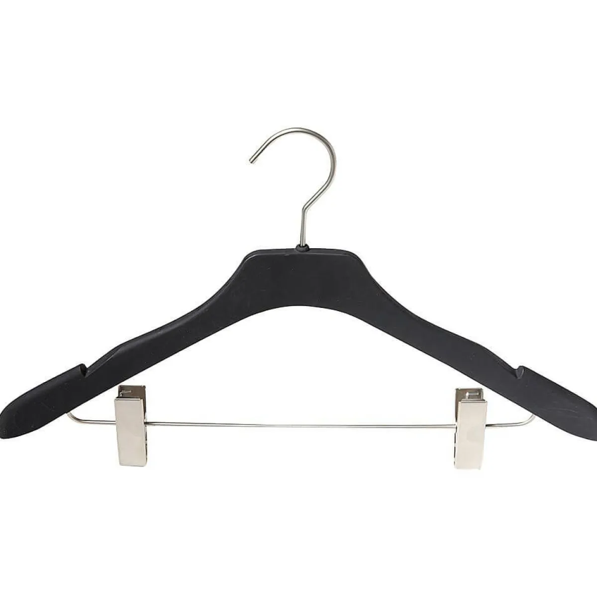 Clearance DecoWoerner Kleiderbügel Soft Touch Mit Klammersteg 45 Cm, 1 Pack à 10 Stück schwarz