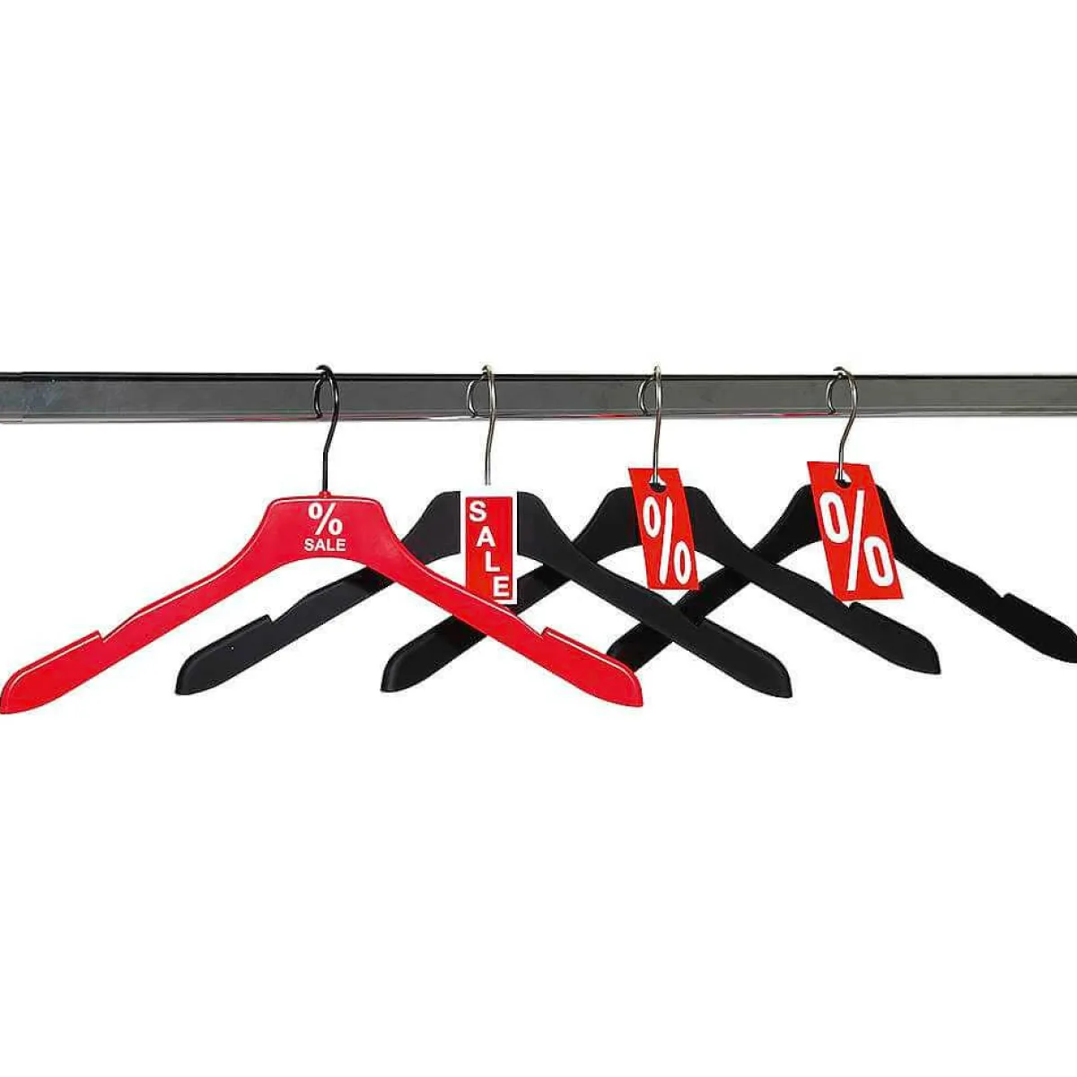 Discount DecoWoerner Kleiderbügel Soft Touch "SALE" 44 Cm, 50 Stück rot