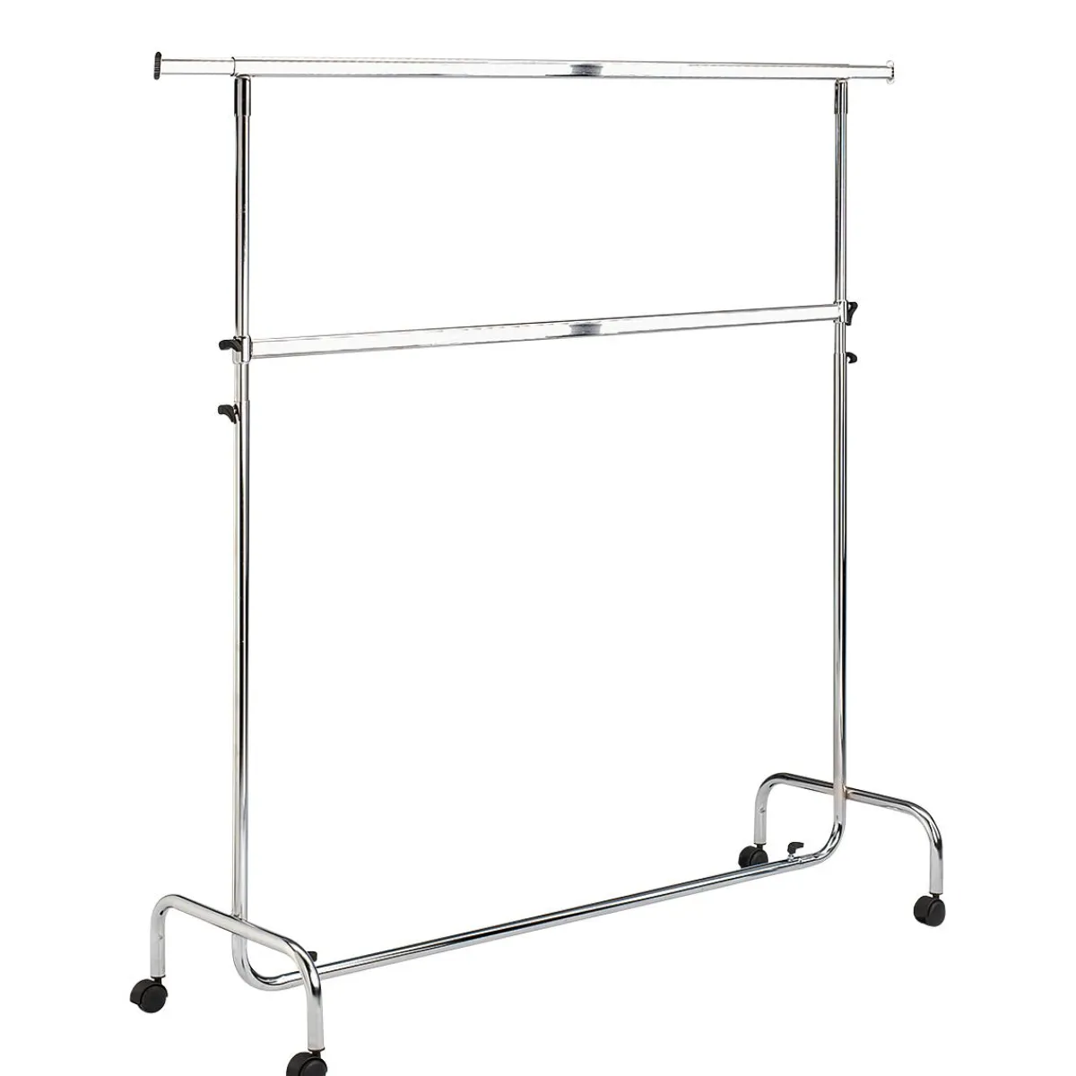 Best DecoWoerner Kleiderständer Mit Rollen Höhenverstellbar 150 Cm silber