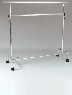 Best DecoWoerner Kleiderständer Mit Rollen Höhenverstellbar 150 Cm silber