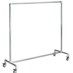 Best DecoWoerner Kleiderständer Mit Rollen FACTORY 160 Cm silber