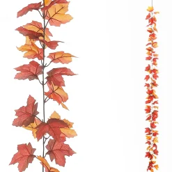 Online DecoWoerner Künstliche Ahorn-Blättergirlande - Braun 180 Cm orange