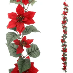 Online DecoWoerner Künstliche Christstern Ranke 180 Cm rot