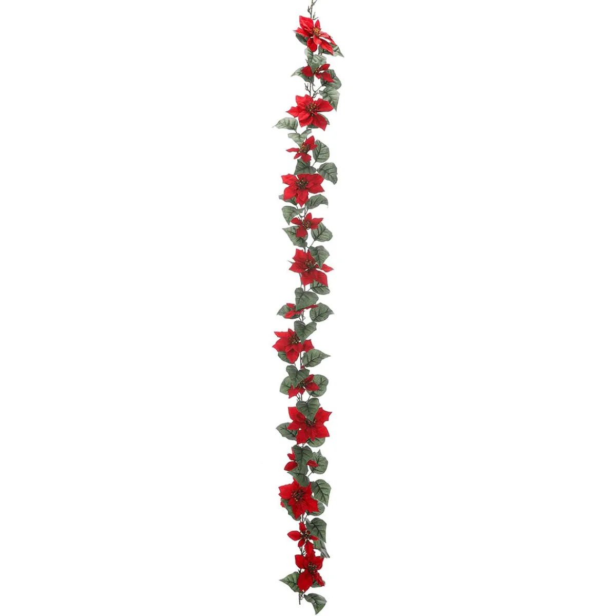 Online DecoWoerner Künstliche Christstern Ranke 180 Cm rot