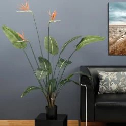 DecoWoerner Künstliche Deko Strelizie Im Topf 120 Cm grün