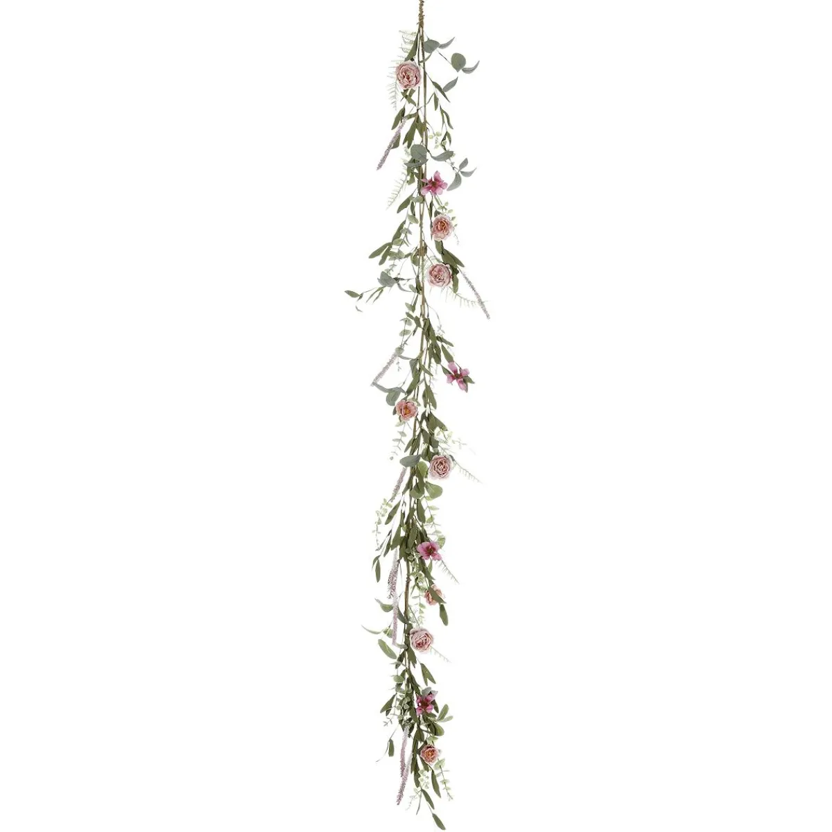 Online DecoWoerner Künstliche Eukalyptus-Rosen-Girlande 183 Cm rosa