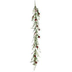 Clearance DecoWoerner Künstliche Feldblumen-Girlande Kunstranke Rot - Weiß 158 Cm rosa