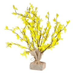 Discount DecoWoerner Künstliche Forsythien Zweige In Jute Gebunden 56 Cm gelb