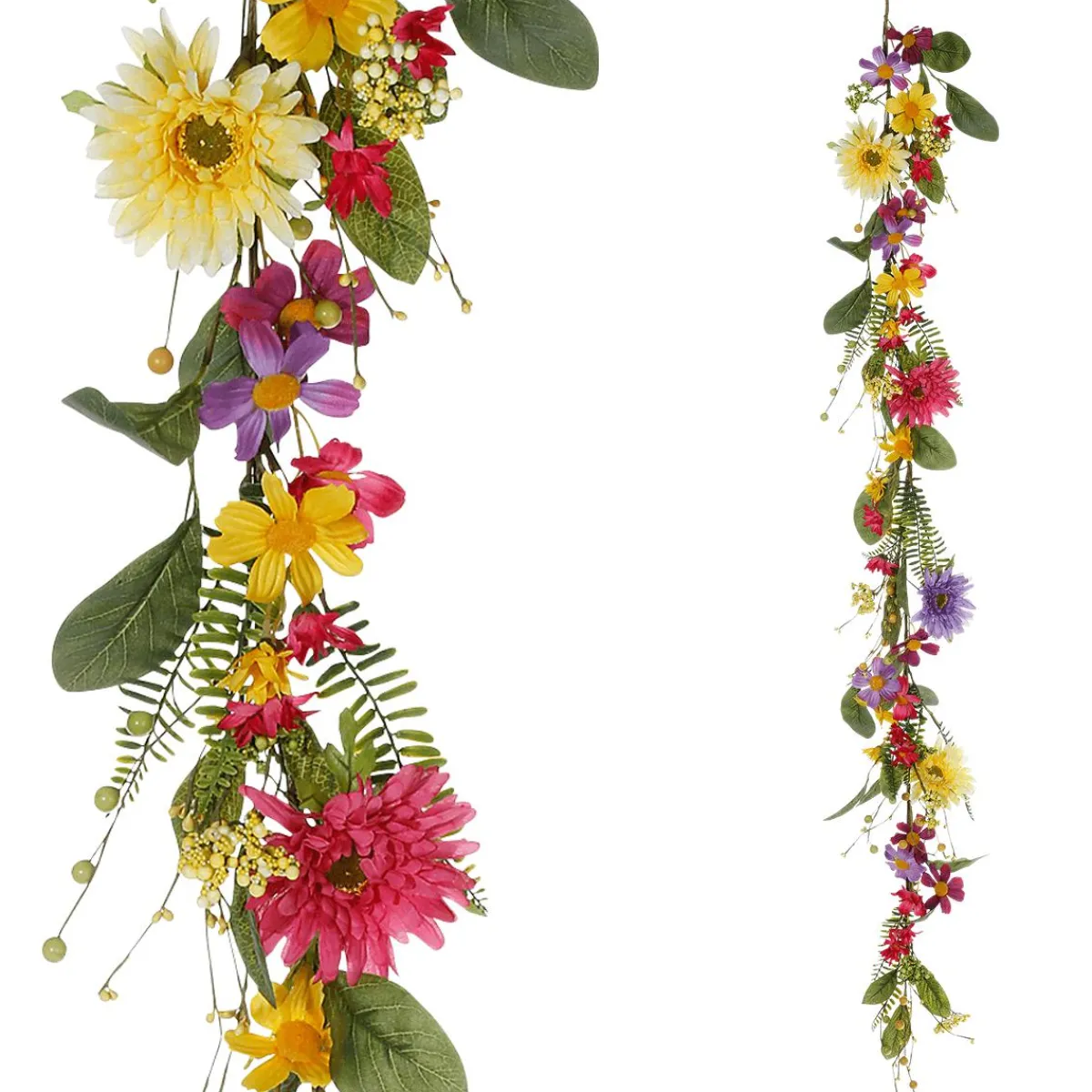 DecoWoerner Künstliche Gerbera-Feldblumen-Girlande, 140 Cm mehrfarbig