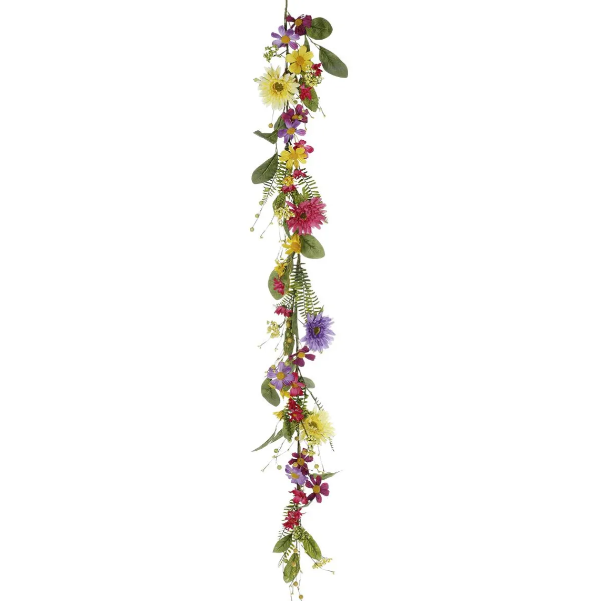 DecoWoerner Künstliche Gerbera-Feldblumen-Girlande, 140 Cm mehrfarbig