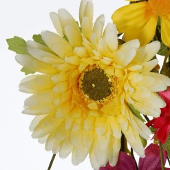 DecoWoerner Künstliche Gerbera-Feldblumen-Girlande, 140 Cm mehrfarbig