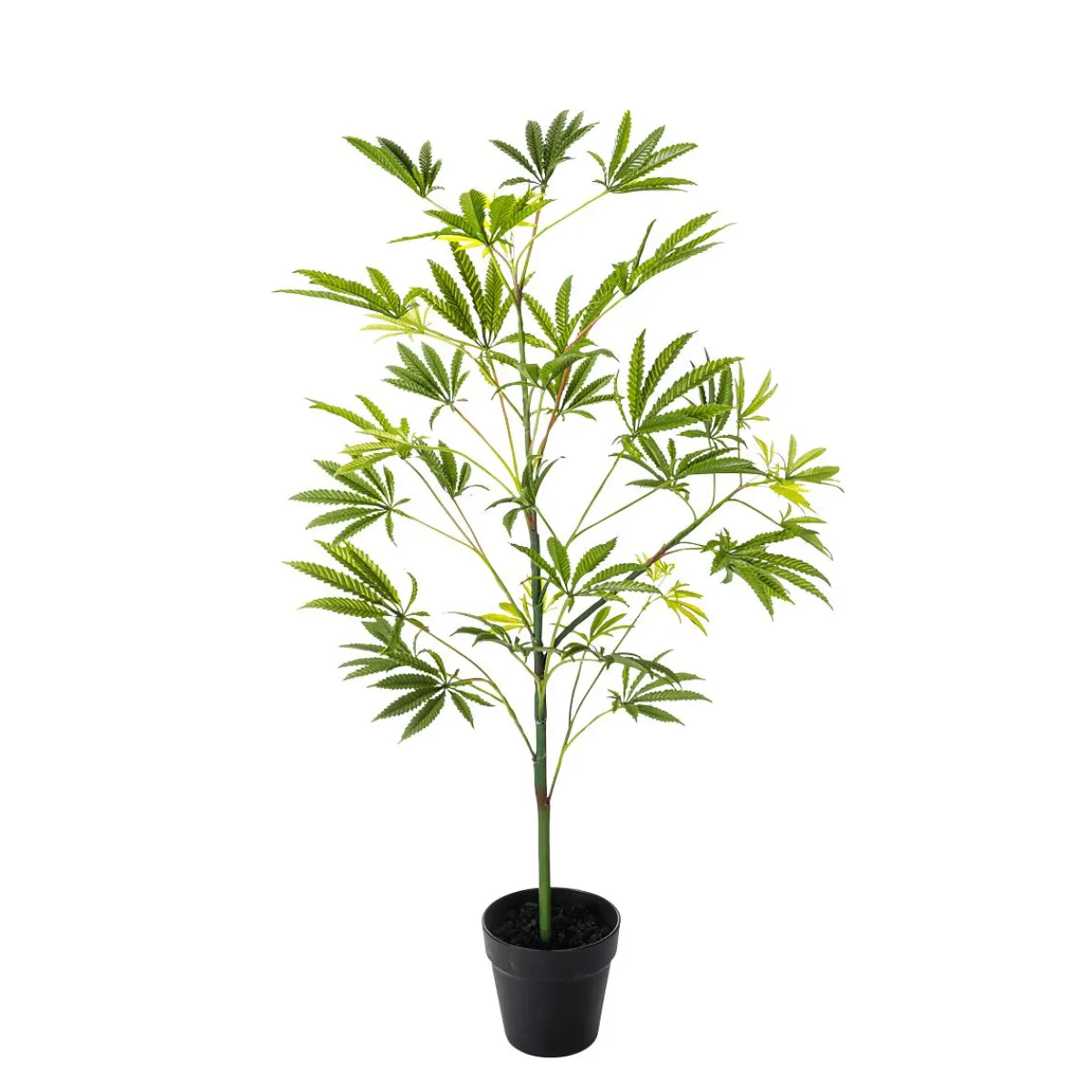 New DecoWoerner Künstliche Hanfpflanze Cannabis Pflanze 90 Cm grün