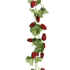 DecoWoerner Künstliche Himbeer Girlande 50 Cm Mit 21 Früchten rot