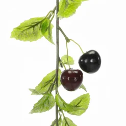DecoWoerner Künstliche Kirsch-Ranke 180 Cm rot
