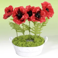 Hot DecoWoerner Künstliche Mohnblume 3 Tlg. Set In rot