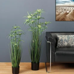 Outlet DecoWoerner Künstliche Papyrus-Pflanze Im Topf 90 Cm grün